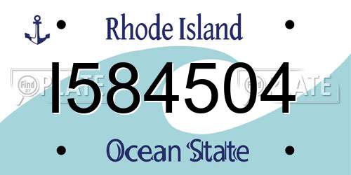 I584504 Rhode Island License Plate
