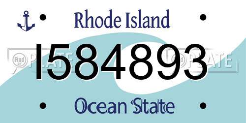 I584893 Rhode Island License Plate