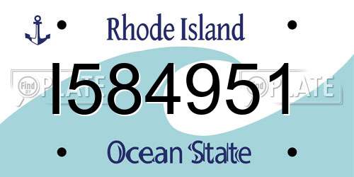 I584951 Rhode Island License Plate