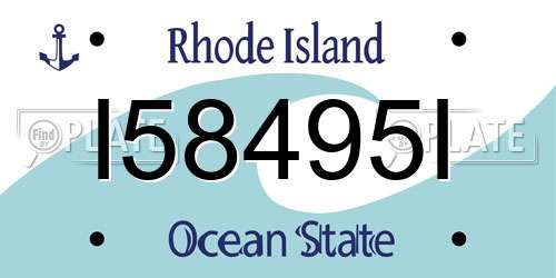I58495I Rhode Island License Plate
