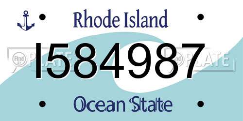 I584987 Rhode Island License Plate