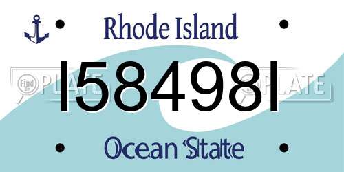 I58498I Rhode Island License Plate