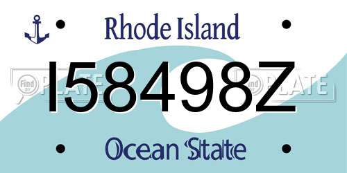 I58498Z Rhode Island License Plate