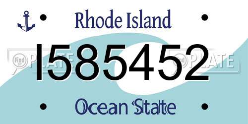 I585452 Rhode Island License Plate