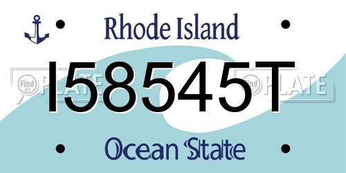 I58545T Rhode Island License Plate
