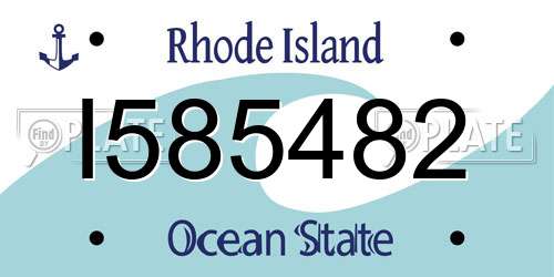 I585482 Rhode Island License Plate
