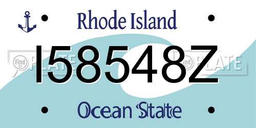 I58548Z Rhode Island License Plate