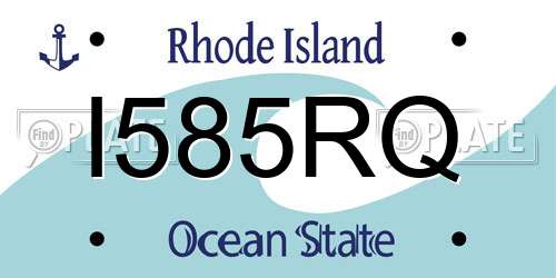 I585RQ Rhode Island License Plate