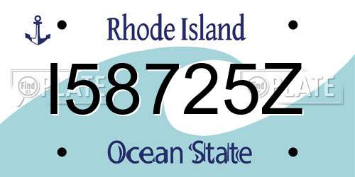 I58725Z Rhode Island License Plate