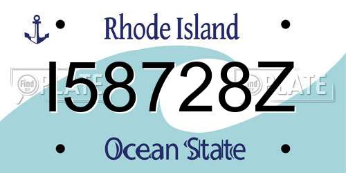 I58728Z Rhode Island License Plate