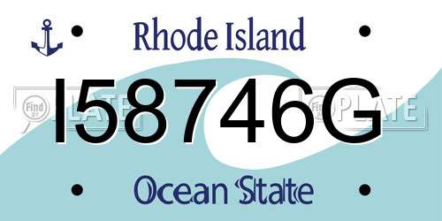 I58746G Rhode Island License Plate