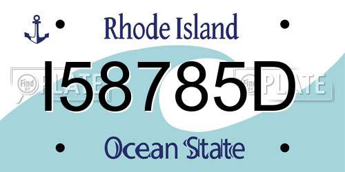 I58785D Rhode Island License Plate