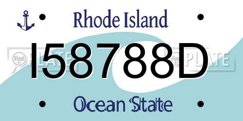 I58788D Rhode Island License Plate