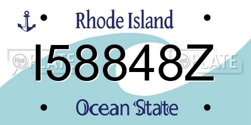 I58848Z Rhode Island License Plate