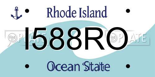 I588RO Rhode Island License Plate