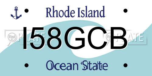 I58GCB Rhode Island License Plate