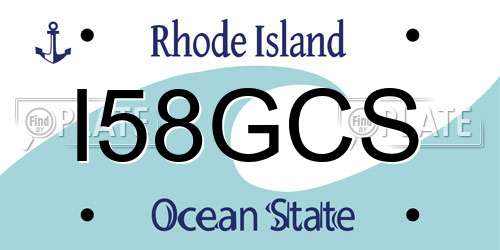I58GCS Rhode Island License Plate