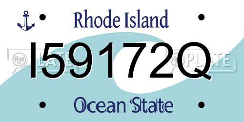 I59172Q Rhode Island License Plate