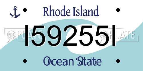 I59255I Rhode Island License Plate
