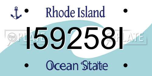 I59258I Rhode Island License Plate