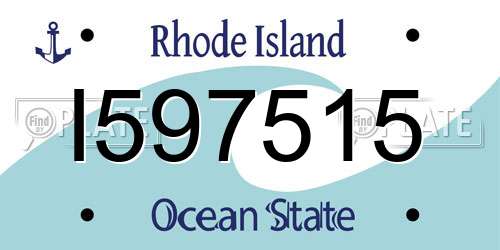 I597515 Rhode Island License Plate