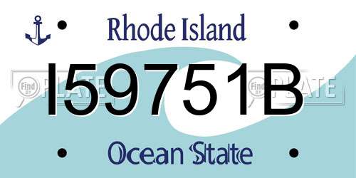 I59751B Rhode Island License Plate
