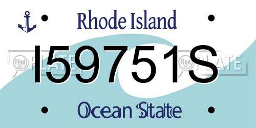 I59751S Rhode Island License Plate