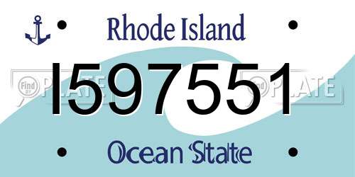 I597551 Rhode Island License Plate