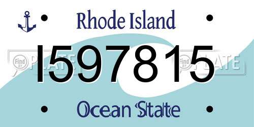 I597815 Rhode Island License Plate
