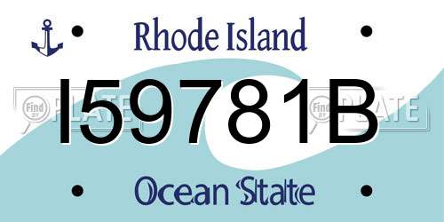I59781B Rhode Island License Plate