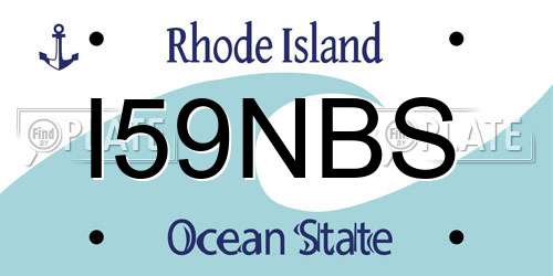 I59NBS Rhode Island License Plate