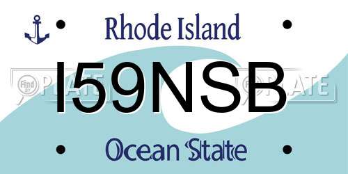 I59NSB Rhode Island License Plate