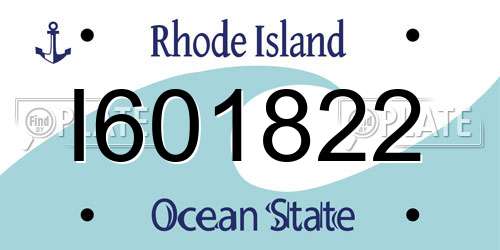 I601822 Rhode Island License Plate