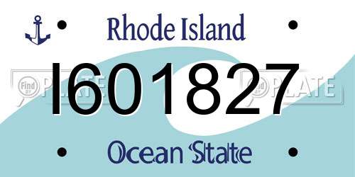 I601827 Rhode Island License Plate