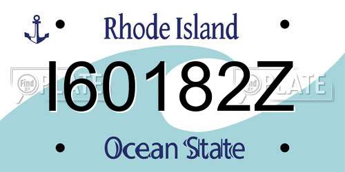 I60182Z Rhode Island License Plate