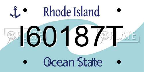 I60187T Rhode Island License Plate