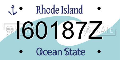 I60187Z Rhode Island License Plate