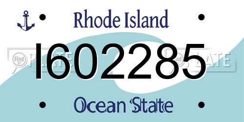 I602285 Rhode Island License Plate