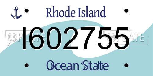 I602755 Rhode Island License Plate