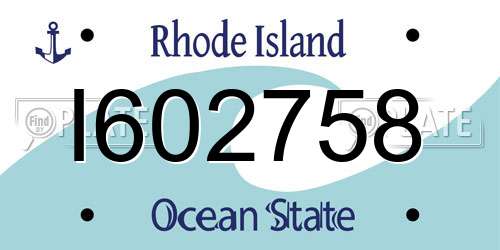 I602758 Rhode Island License Plate