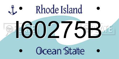 I60275B Rhode Island License Plate