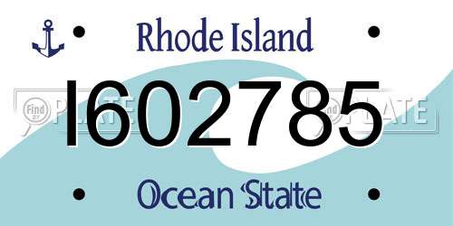 I602785 Rhode Island License Plate