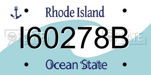 I60278B Rhode Island License Plate