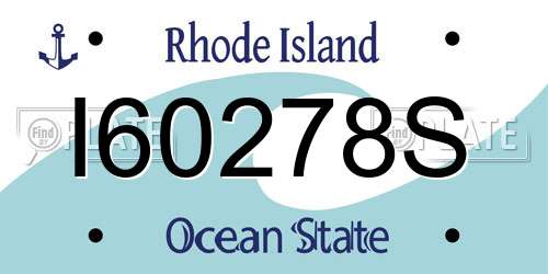I60278S Rhode Island License Plate