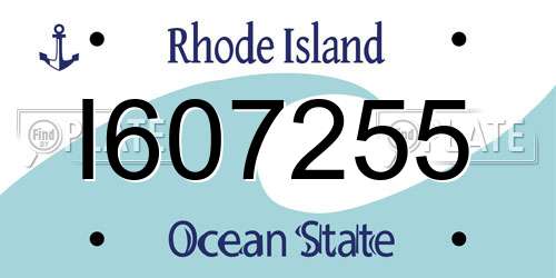 I607255 Rhode Island License Plate