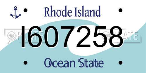 I607258 Rhode Island License Plate