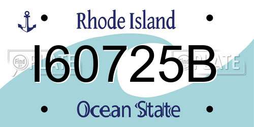 I60725B Rhode Island License Plate