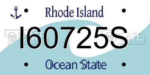 I60725S Rhode Island License Plate