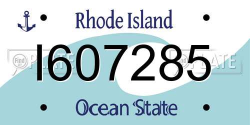 I607285 Rhode Island License Plate