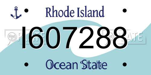 I607288 Rhode Island License Plate